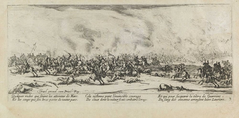 Slaget Ulykkerne og de dårlige tider med krig, pl. 3 af Jacques Callot