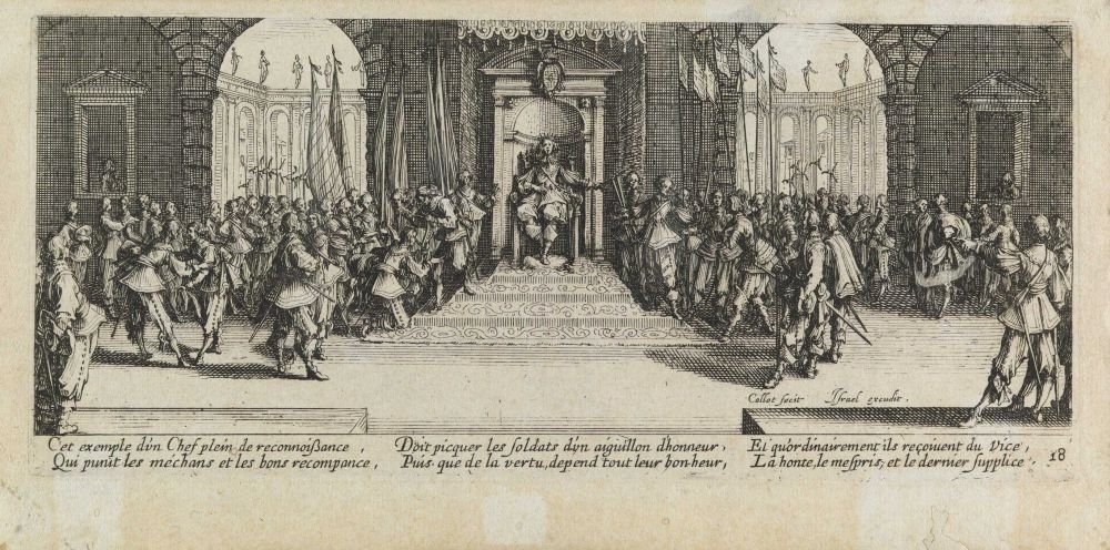 Hjulet Elendighederne og de dårlige krigstider, pl. 18 af Jacques Callot