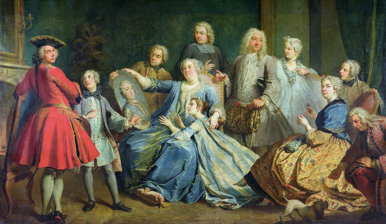 Madame Mercier (1683-1750) Omgivet af sin familie, 1731 af Jacques Dumont