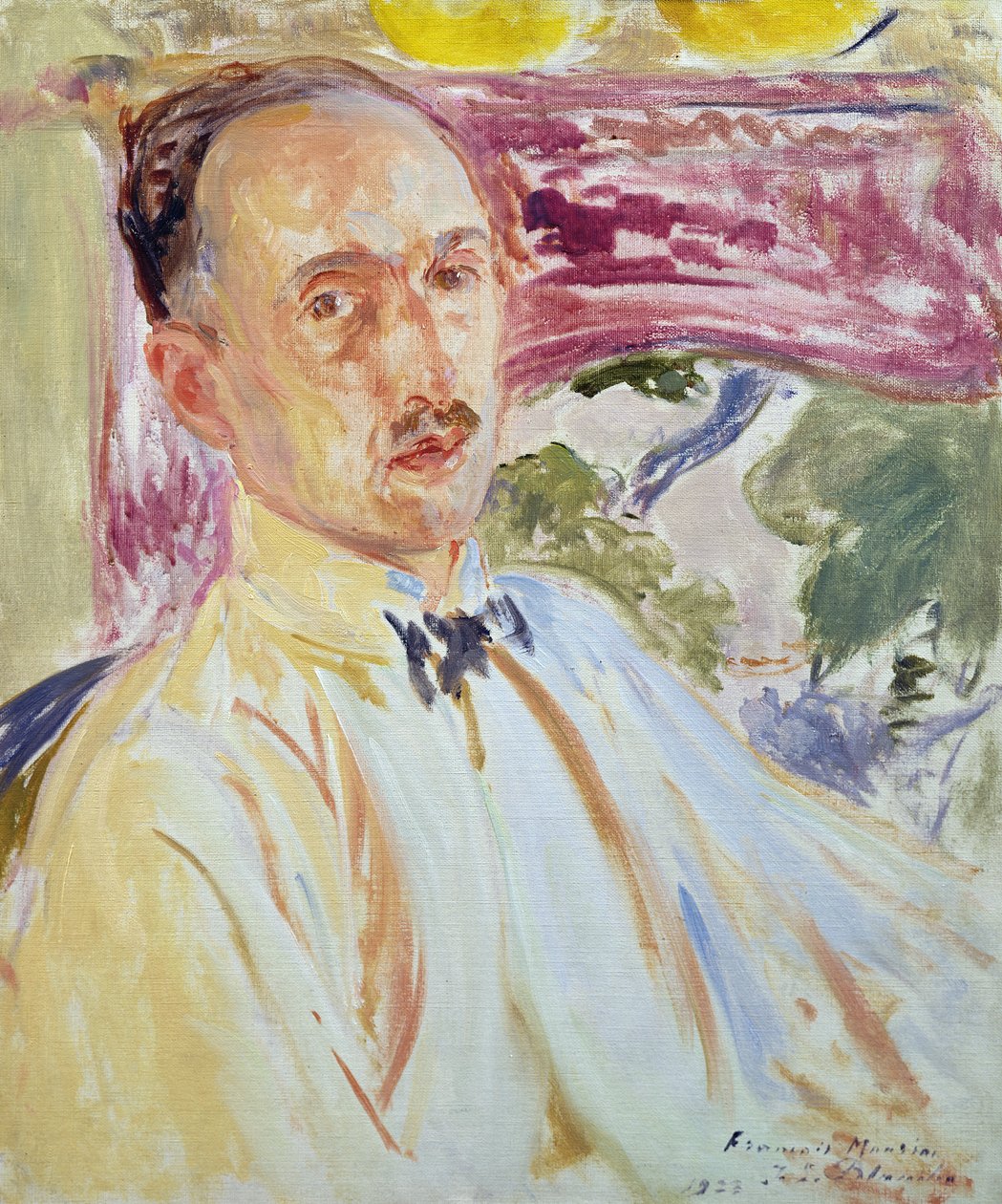 Studie til et portræt af Francois Mauriac, 1923 (olie på kort) af Jacques Emile Blanche