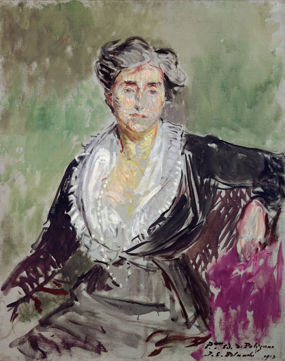 Studie til et portræt af prinsesse Edmond de Polignac, 1913 af Jacques Emile Blanche