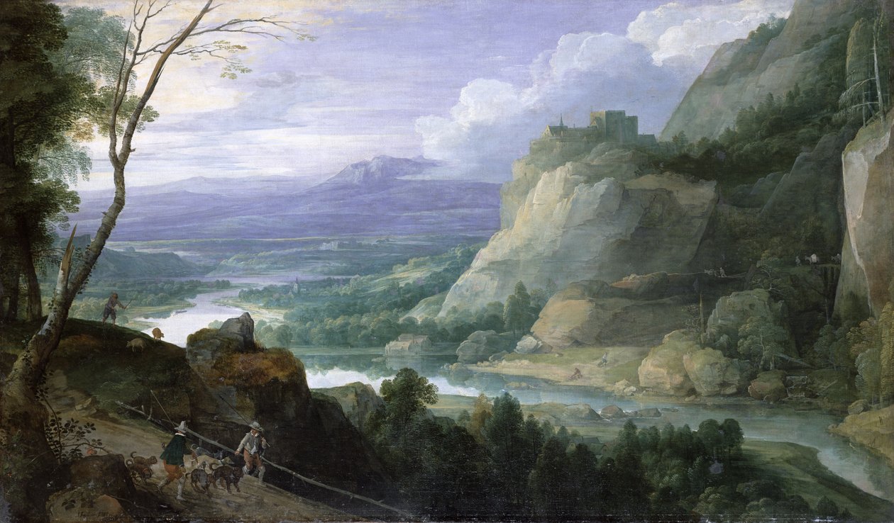 Bjerglandskab, 1620 af Jacques Fouquieres