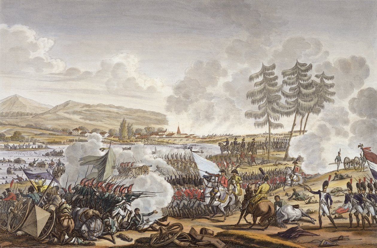 Slaget ved Friedland, 14. juni 1807, graveret af Francois Pigeot (f.1775) (akvaratint) af Jacques Francois Joseph Swebach