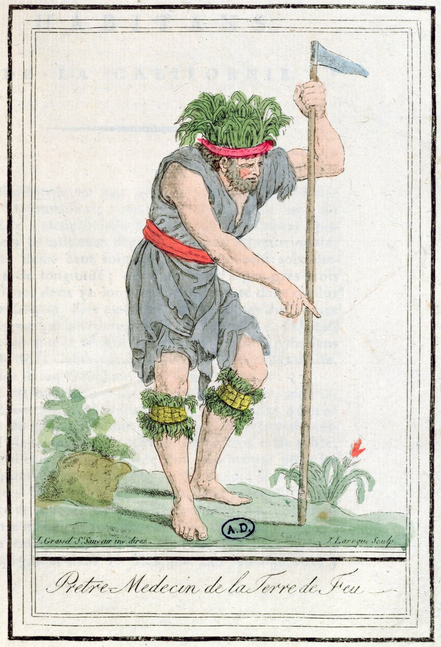 En præstdoktor fra Terra del Fuego, graveret af Lareque, 1796 af Jacques Grasset de Saint Sauveur