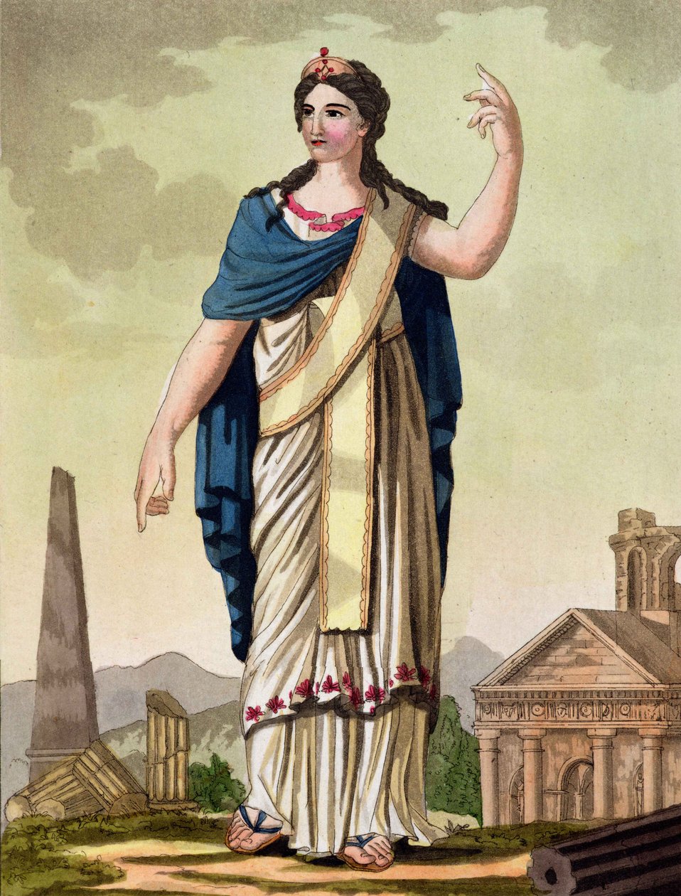 Patricierkvinde, nr. 26 fra "Antique Rome", graveret af Labrousse, udgivet 1796 af Jacques Grasset de Saint Sauveur