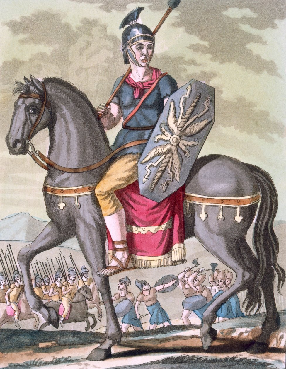 Romersk kavalerist af statshæren, illustration fra 