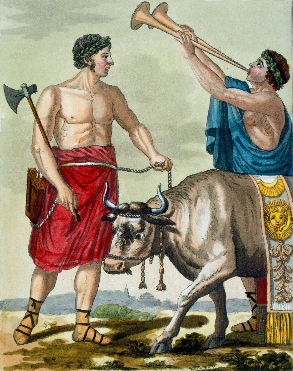 Ofringen af en tyr, illustration fra "L