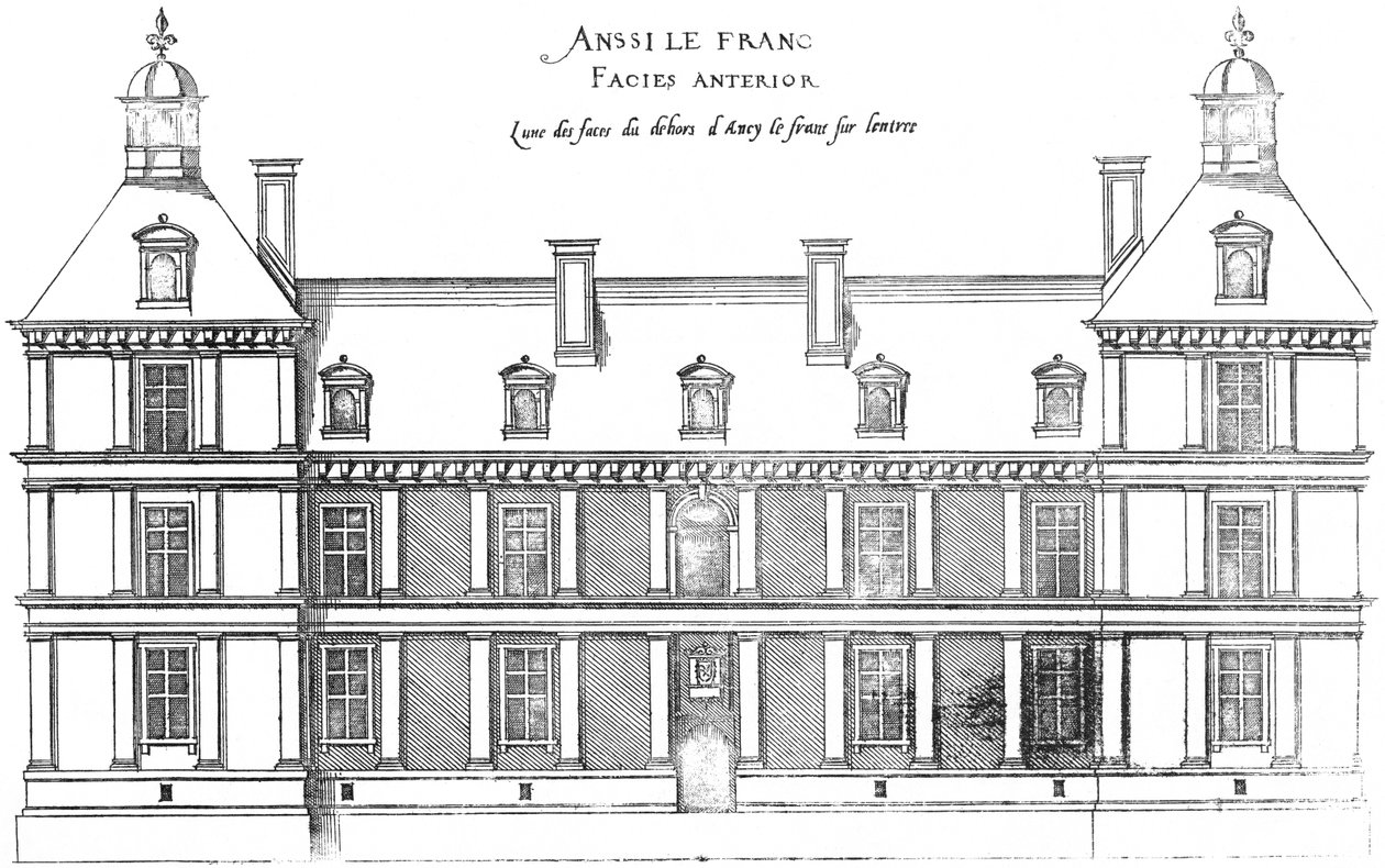 Gravering fra Det første bind af de mest fremragende Bastiments de France af Jacques I Androuet du Cerceau