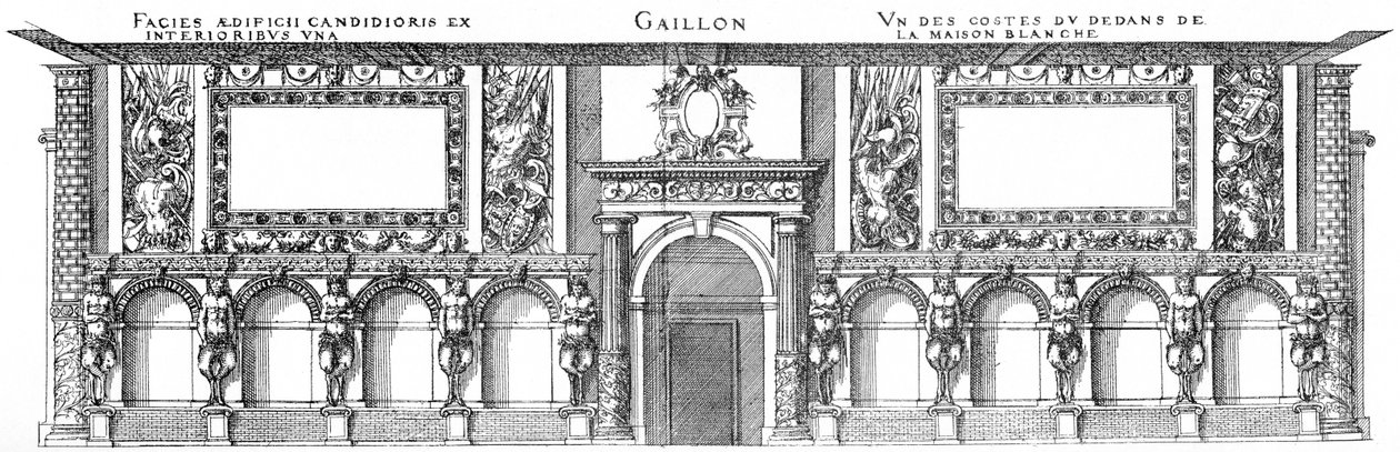 Gaillon en af de indvendige vægge i Maison Blanche af Jacques I Androuet du Cerceau