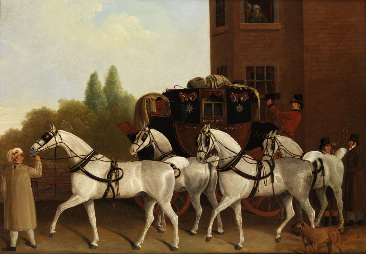 Edinburgh og London Royal Mail af Jacques Laurent Agasse