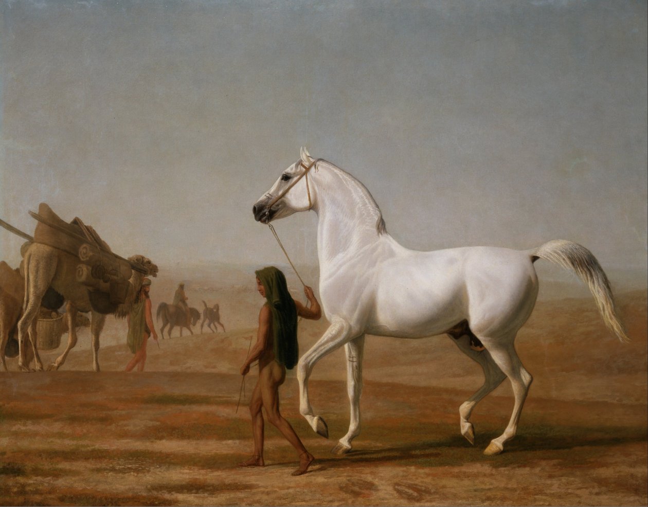Wellesley grå araberen ledte gennem ørkenen af Jacques Laurent Agasse