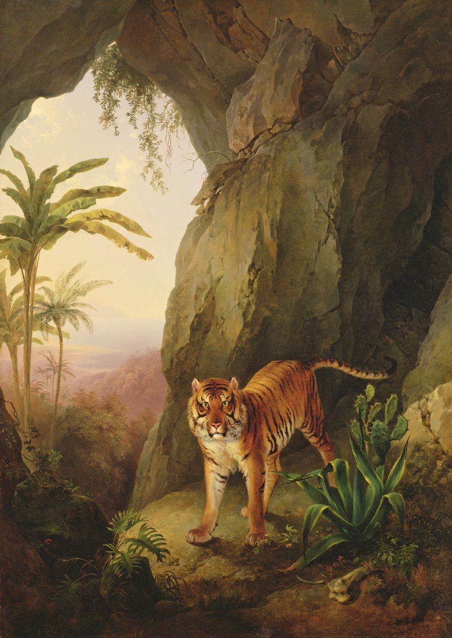 Tiger i en hule, ca. 1814 af Jacques Laurent Agasse