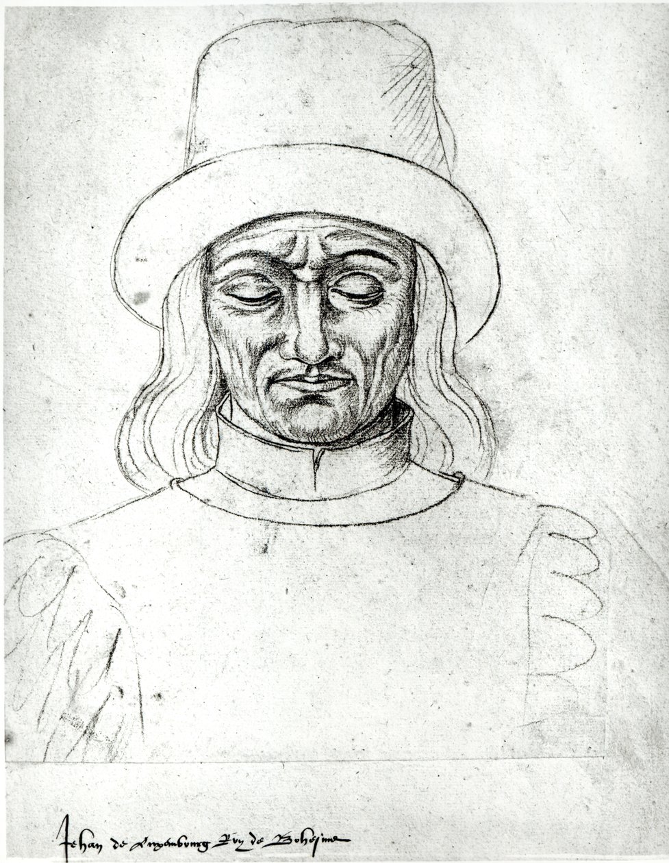 Ms.266 fol.171 Johannes af Luxembourg (1296-1346), konge af Bøhmen, fra 