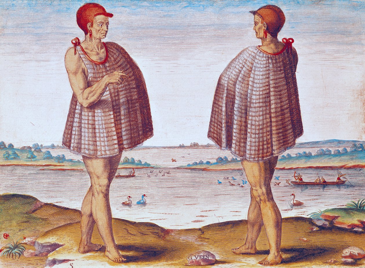 En præst fra Secoton i Virginia, fra "Admiranda Narratio...", graveret af Theodore de Bry (1528-88) 1585-88 af Jacques Le Moyne