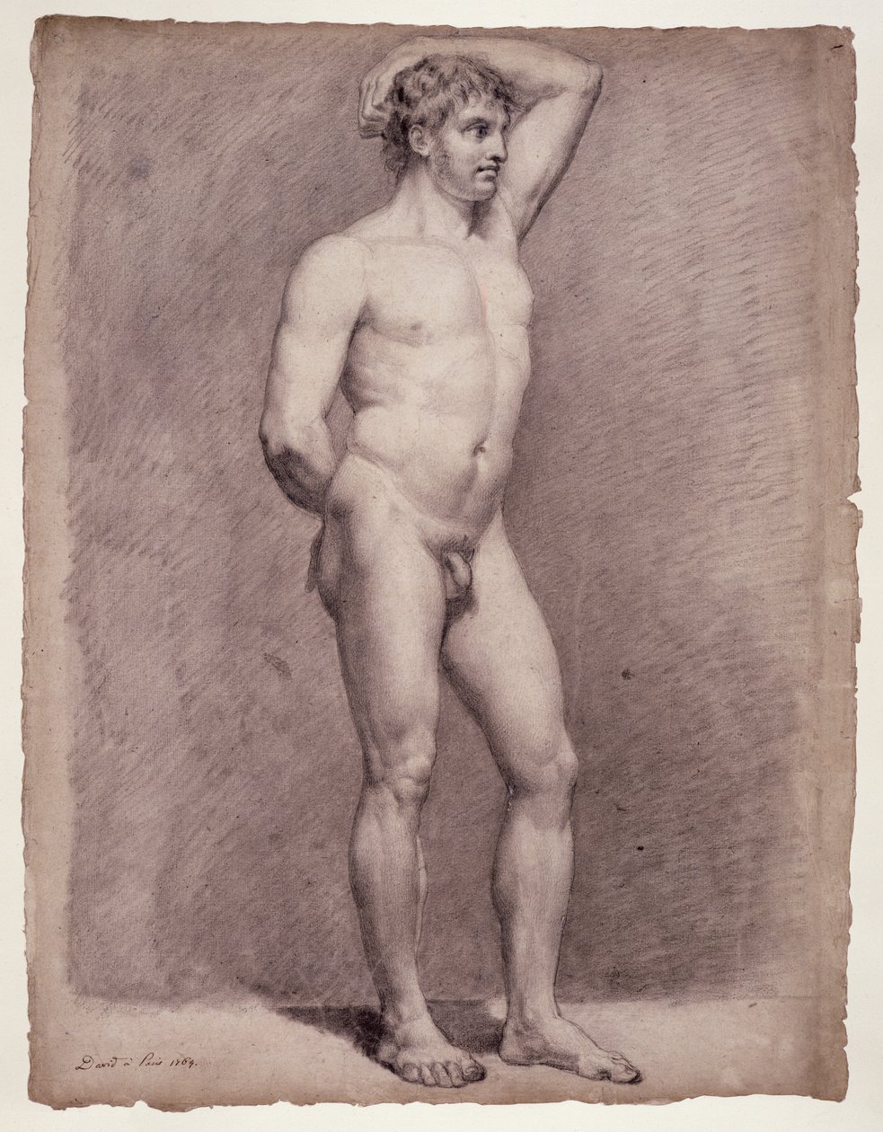 Akademistudie af den mandlige nøgen af Jacques Louis David