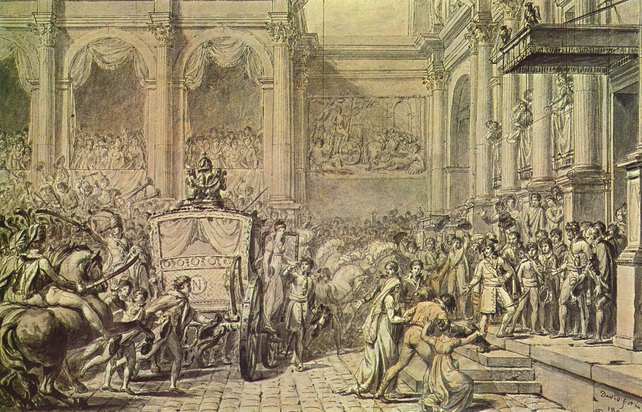 Ankomst af Napoleon foran rådhuset af Jacques Louis David