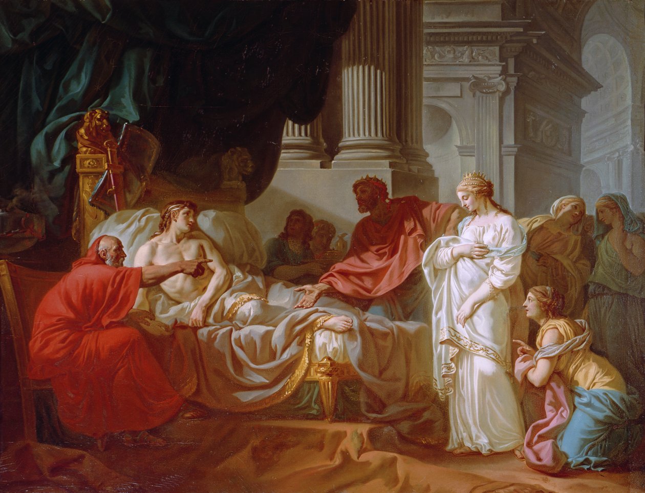 Antiochus og Stratonice, 1774 af Jacques Louis David