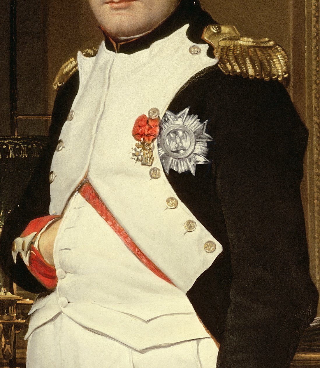 Detalje af Napoleon Bonaparte i hans studie, 1812 olie på lærred detalje af PHD 320 af Jacques Louis David