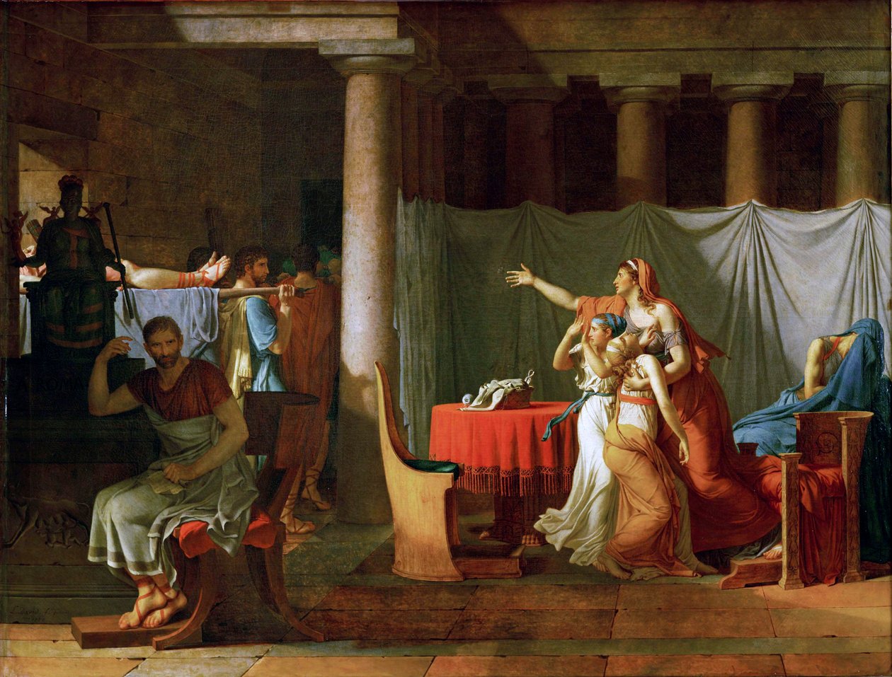Liktorerne bringer sine søners lig til Brutus af Jacques Louis David