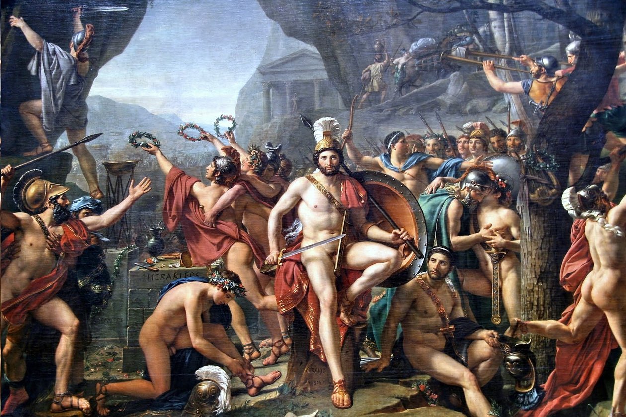 Leonidas på Thermopylae af Jacques Louis David