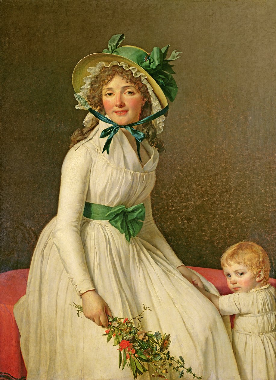 Madame Pierre Seriziat (f. Emilie Pecoul) med sin søn, Emile (f. 1793) 1795 af Jacques Louis David