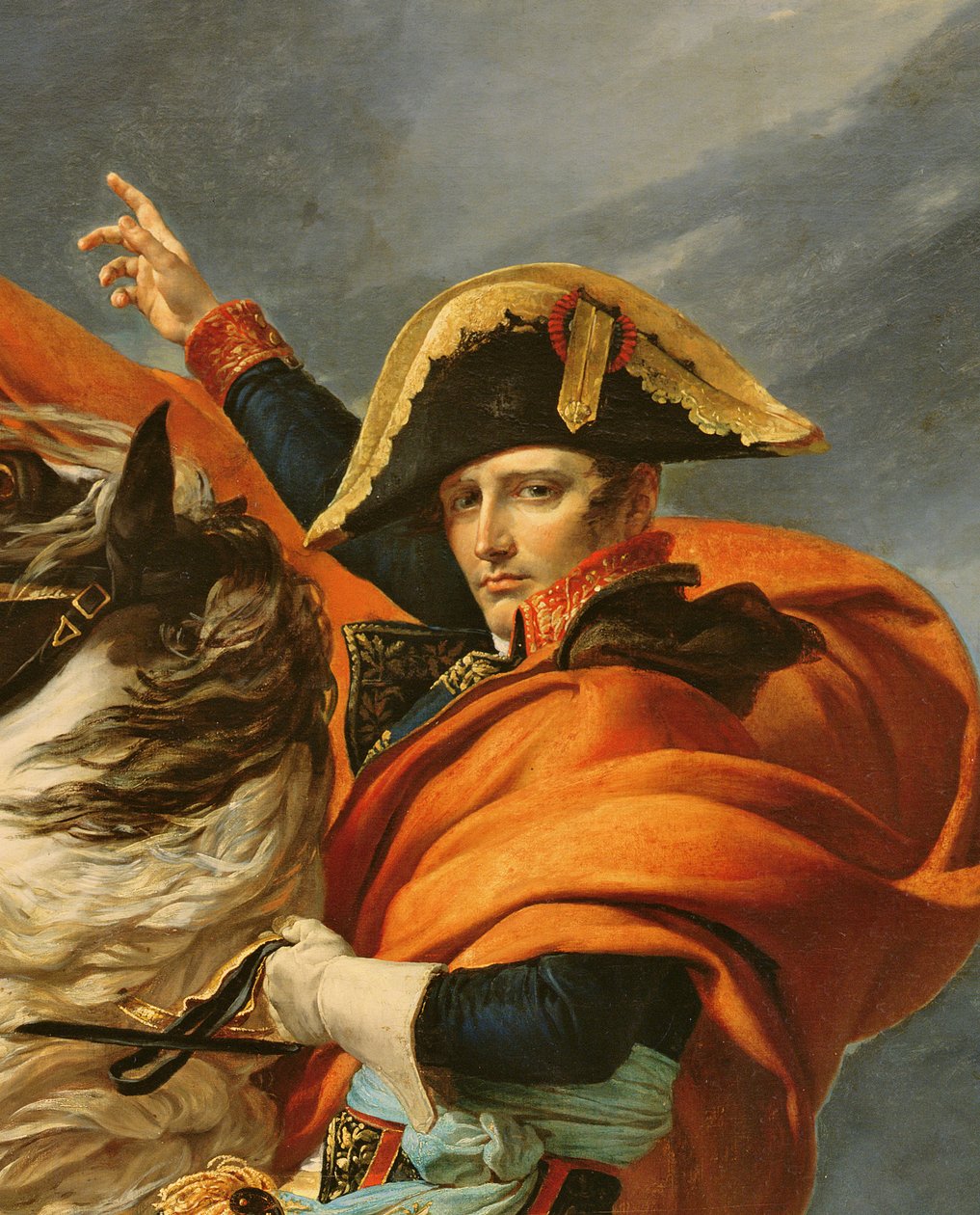 Napoleon krydser Alperne den 20. maj 1800, 1803 (detalje af 101627) af Jacques Louis David