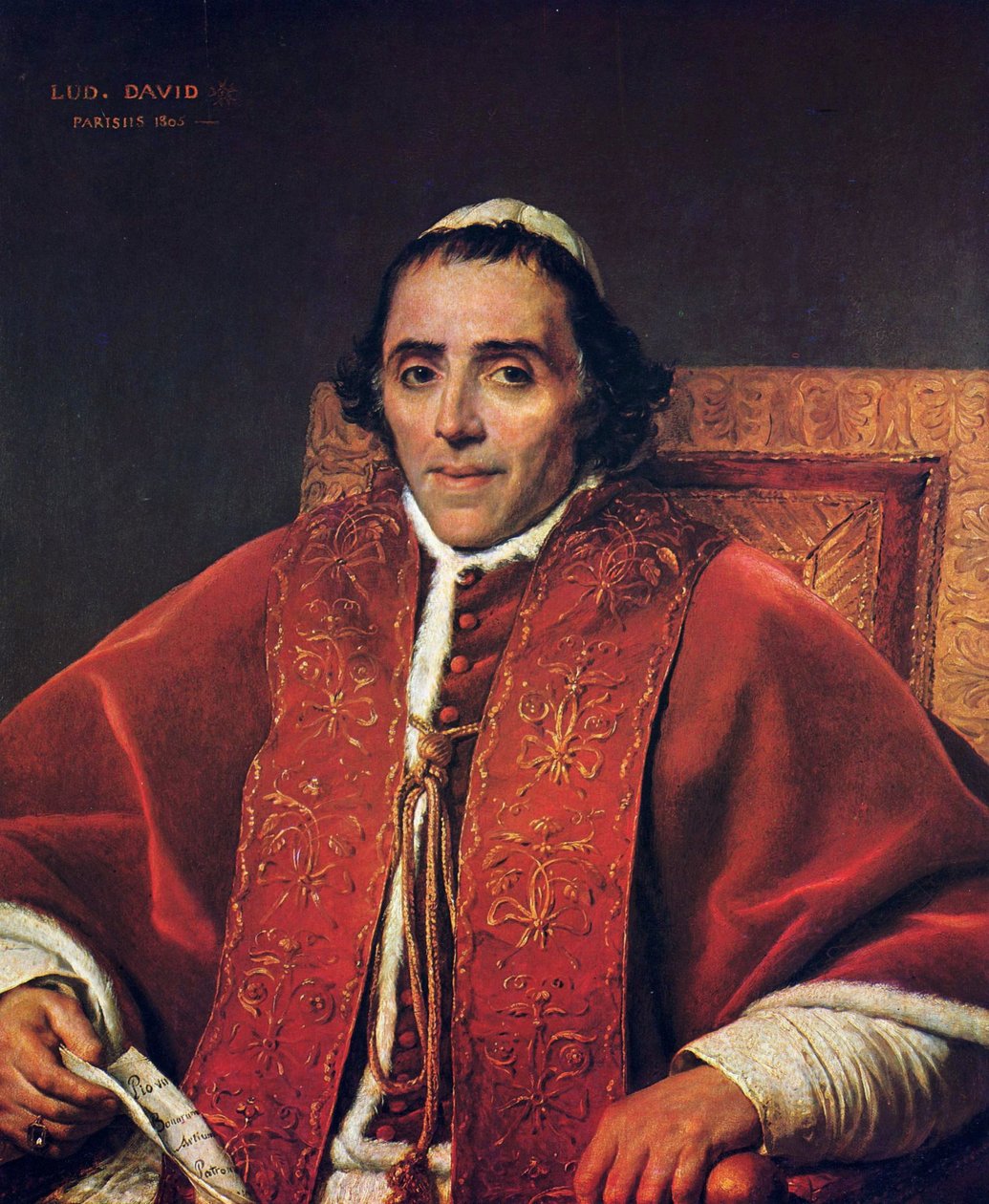 Portræt af pave Pius VII af Jacques Louis David