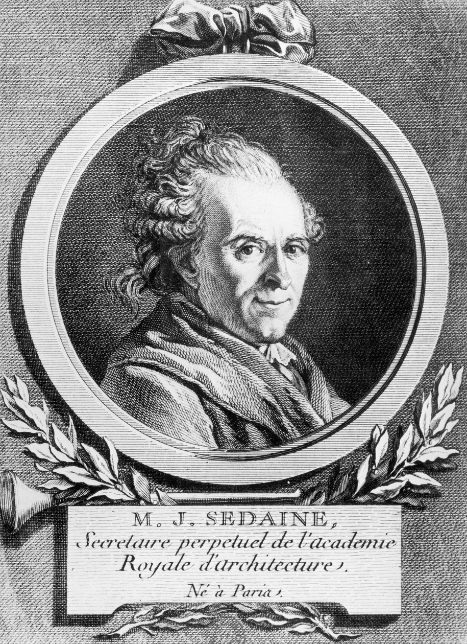 Portræt af Michel-Jean Sedaine (1719-97), graveret af Pierre Charles Levesque (1736-1812) af Jacques Louis David