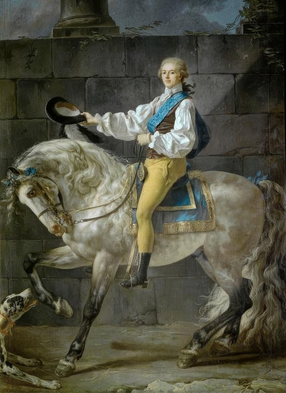 Reiterbildnis des Grafen Stanislaw Kostka Potocki af Jacques Louis David