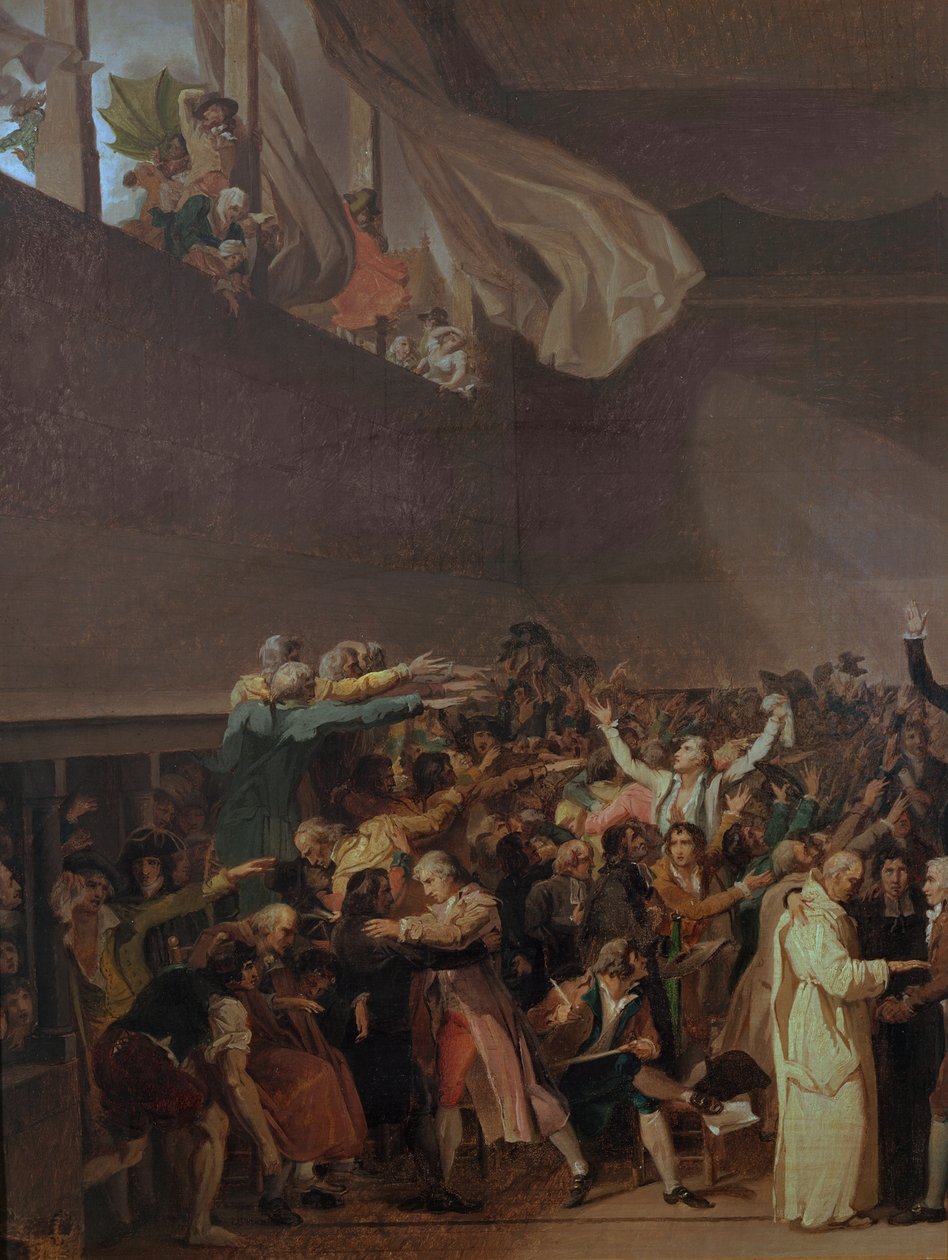 Tennisbane-ed, 20. juni, 1789 (venstre del af maleriet) af Jacques Louis David