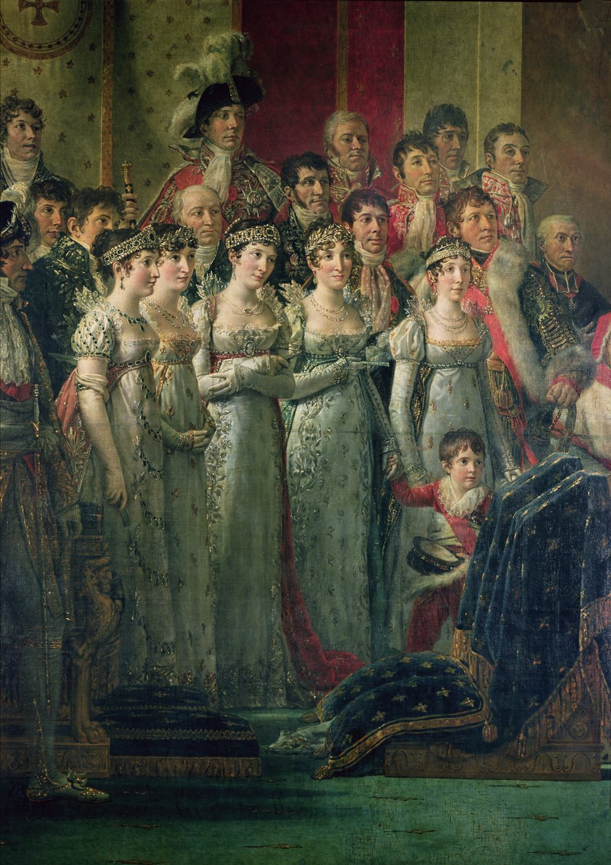 Indvielsen af kejser Napoleon (1769-1821) og kroningen af kejserinde Josephine (1763-1814) af pave Pius VII (1742-1823) 2. december 1804, 1807 (detaljer fra 18412) af Jacques Louis David