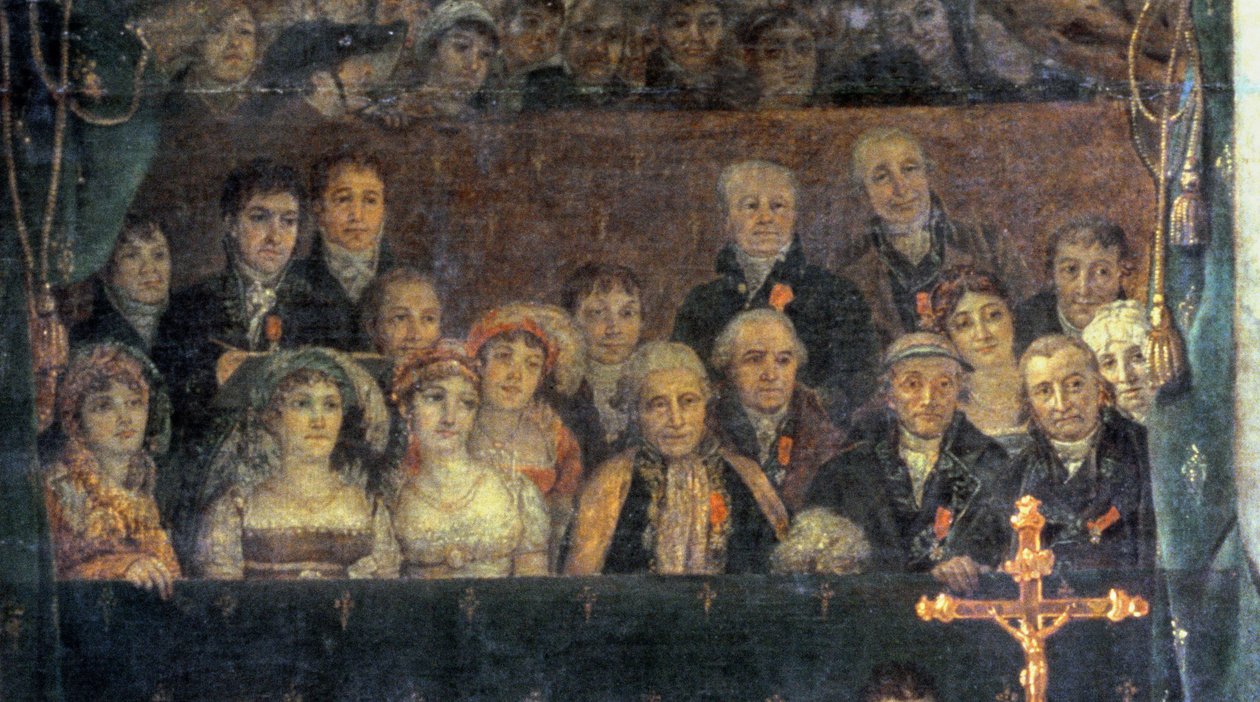 Indvielsen af kejser Napoleon (1769-1821) og kroningen af kejserinde Josephine (1763-1814) af pave Pius VII, 2. december 1804, 1806-7 (detaljer fra 18412) af Jacques Louis David