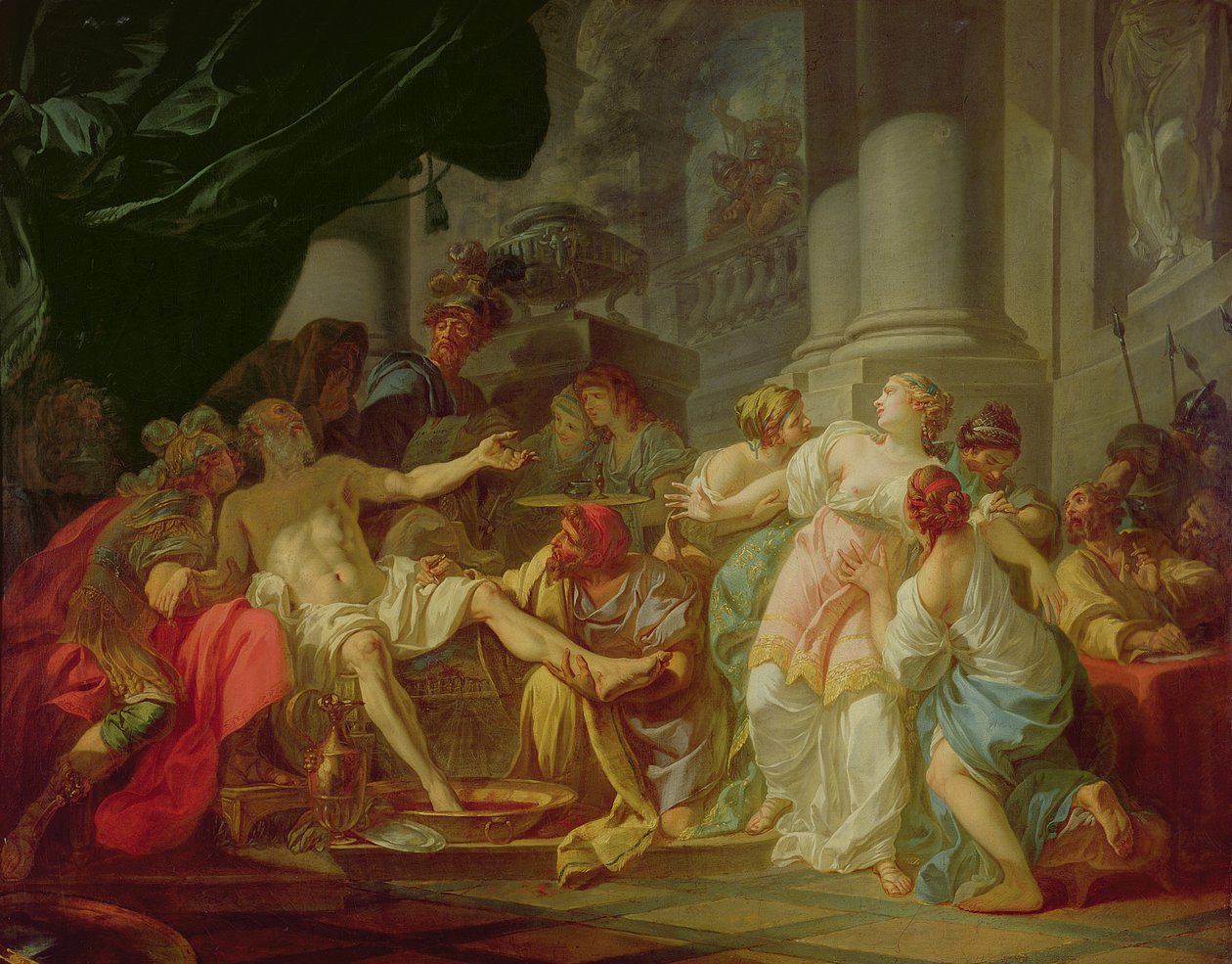 Senecas død, 1773 af Jacques Louis David