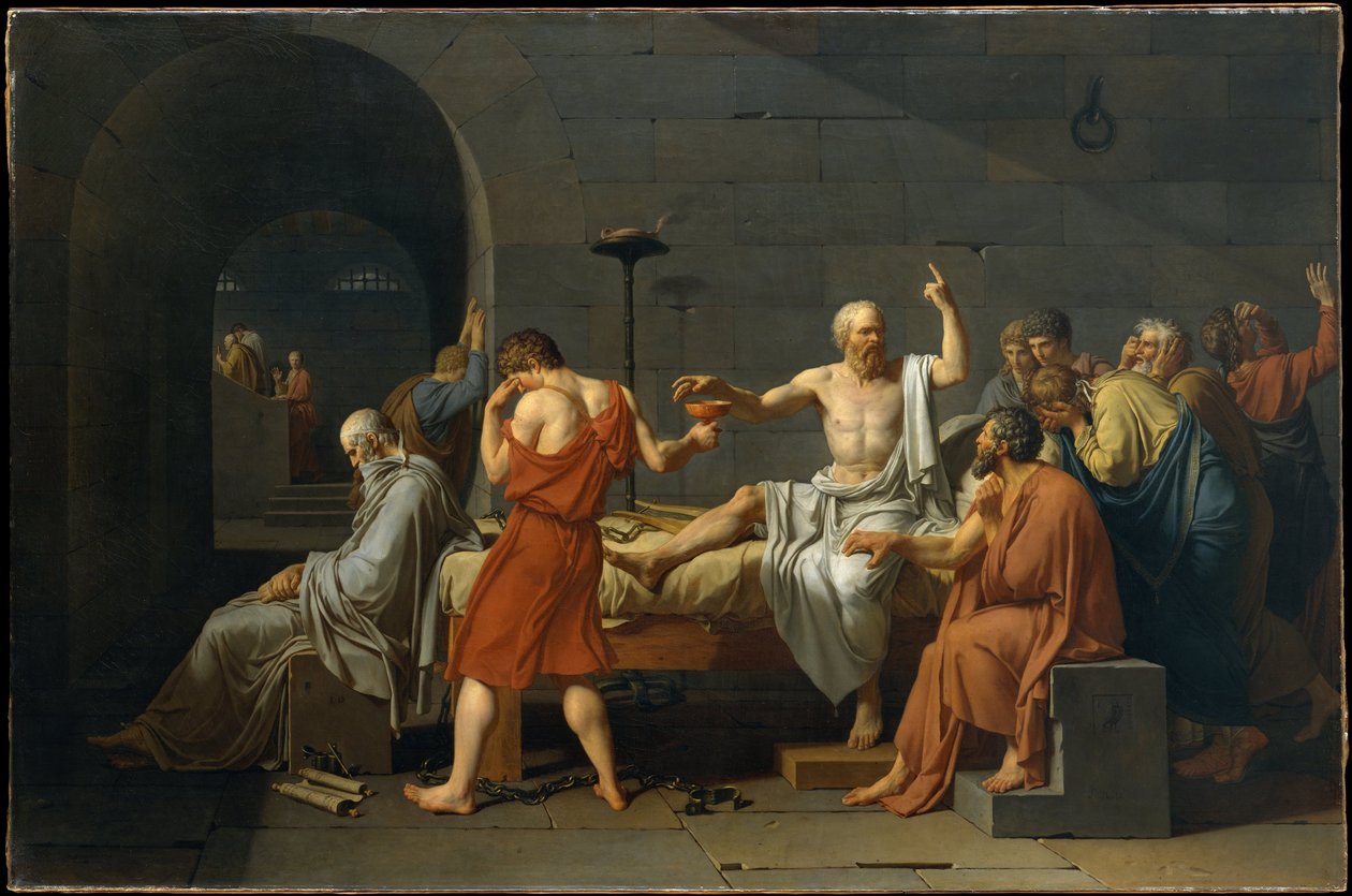 Sokrates død af Jacques Louis David