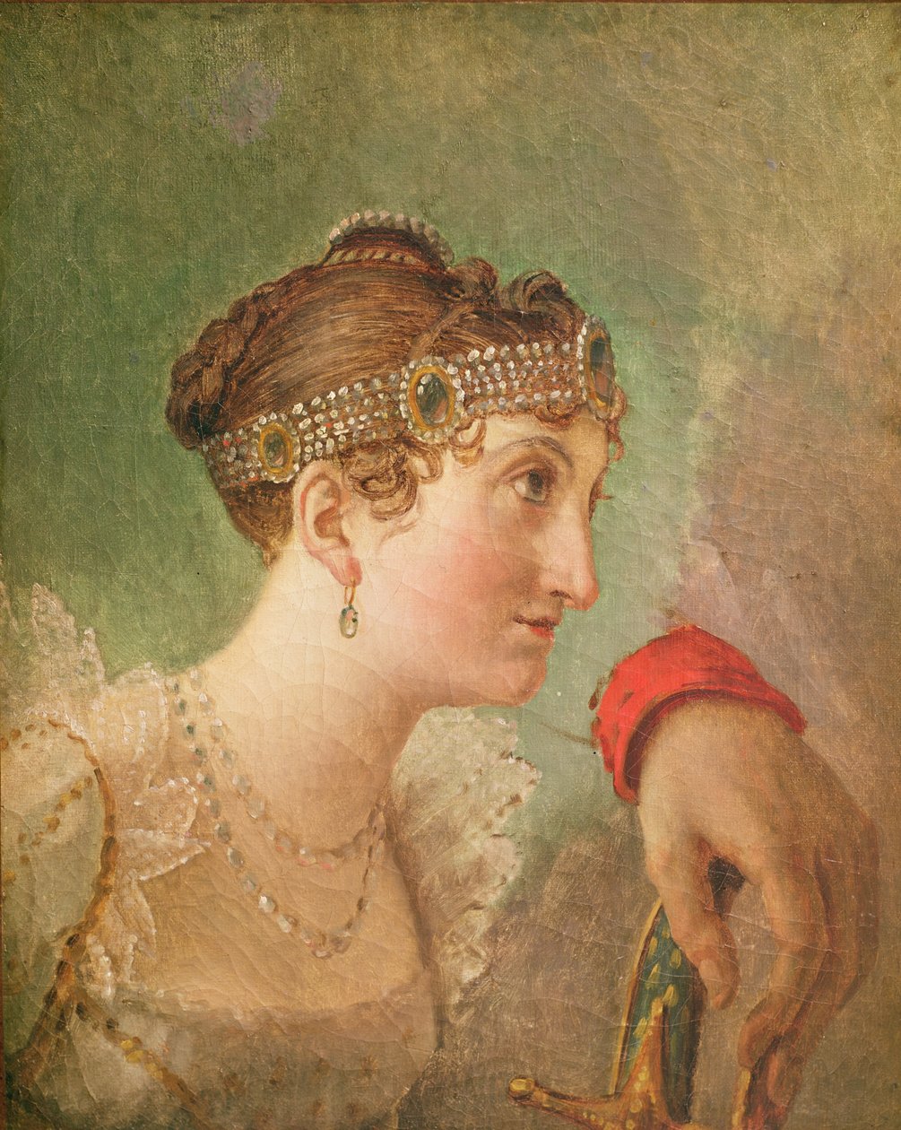 Hertuginden af Rochefoucauld og Eug ène de Beauharnais hånd af Jacques Louis David