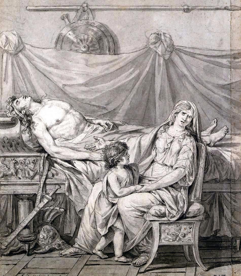 Sorgen over Andromache af Jacques Louis David