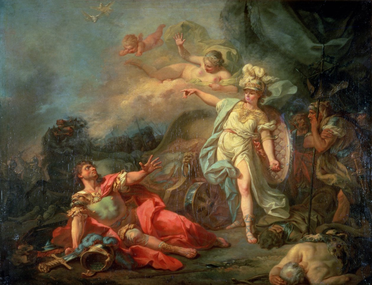 Kampen mellem Mars og Minerva, 1771 af Jacques Louis David
