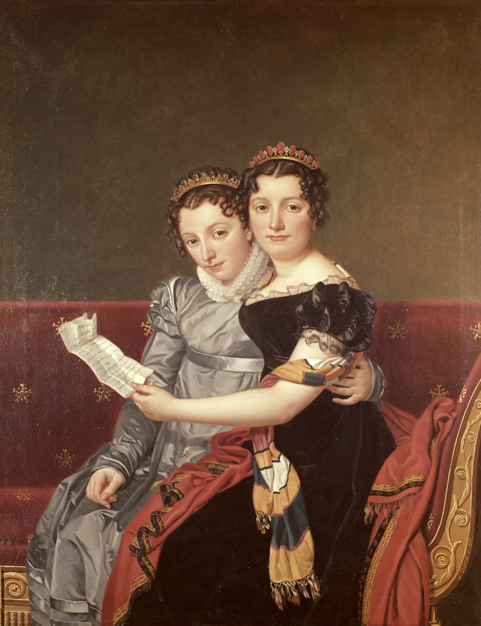 Zenaide (1801-54) og Charlotte (1802-39) Bonaparte, 1822 af Jacques Louis David