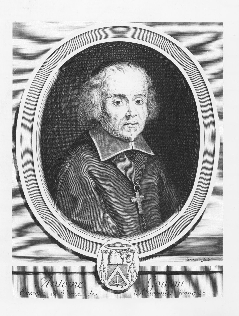 Portræt af Antoine Godeau af Jacques Lubin