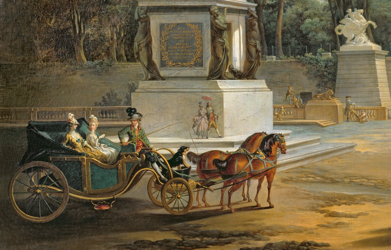 Indgangen til Tuilerierne fra Place Louis XV i Paris, ca. 1775 (detaljer fra 209920) af Jacques Philippe Joseph de Saint Quentin