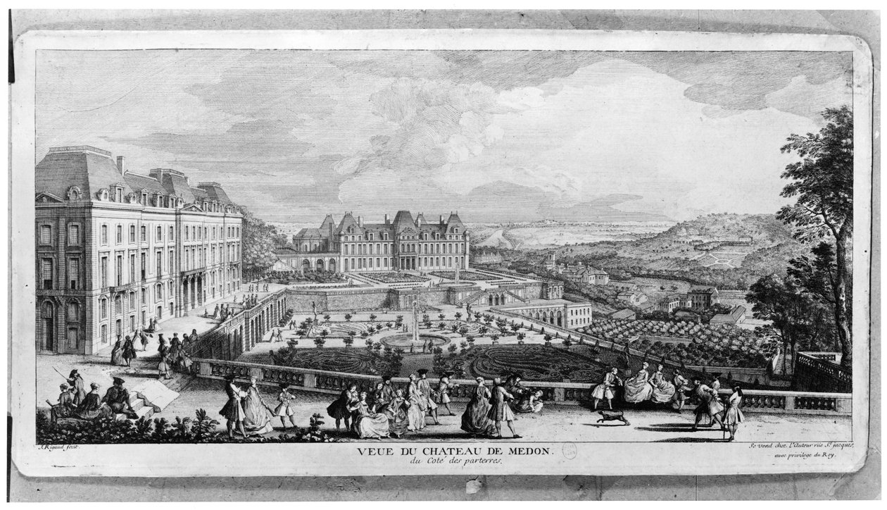 Udsigt over Chateau de Meudon af Jacques Rigaud