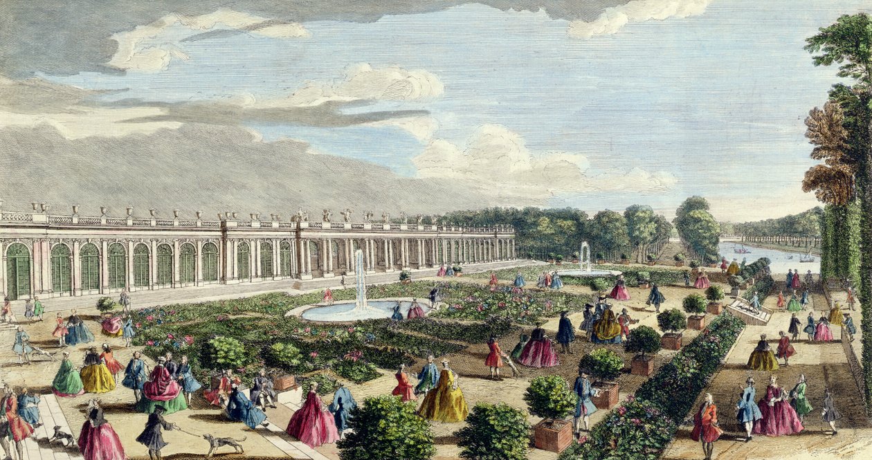 Udsigt over Chateau de Trianon, mod Parterre (se også 171645) af Jacques Rigaud