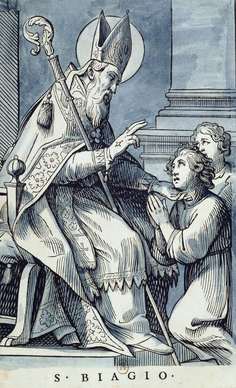 Sankt Blaise helbreder et sygt barn af Jacques Stella