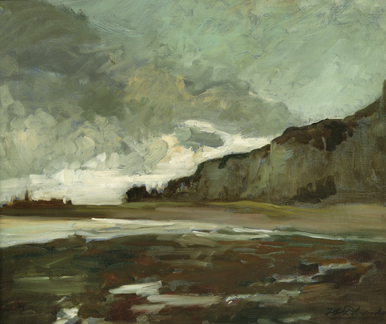 Les Falaises ved Dieppe af Jacques Emile Blanche