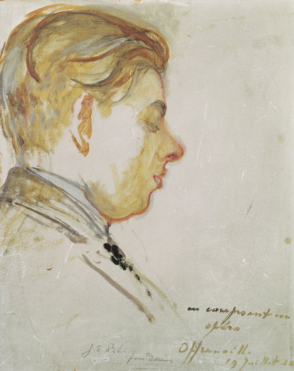 Studie til et portræt af Francis Poulenc (1899-1963) 19. juli 1920 af Jacques Emile Blanche