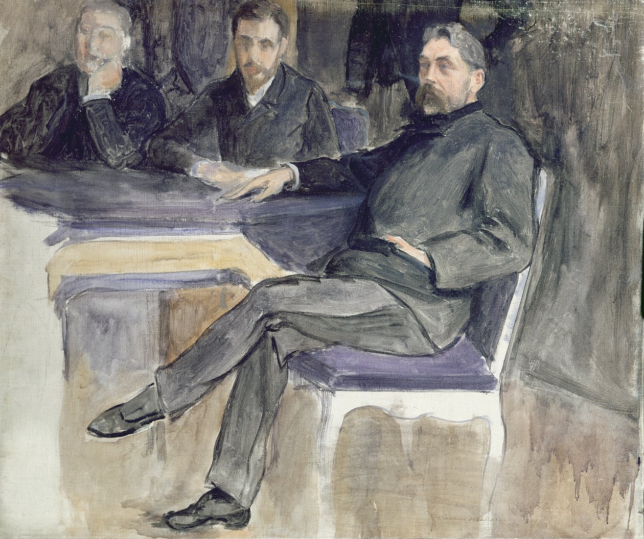Studie til et portræt af Stephane Mallarme (1842-98) og hans venner fra 