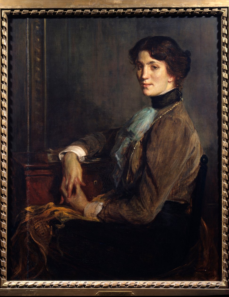 Portræt af bogstavernes kvinde Florence Halevy (1877-1957), kone til forfatteren Elie Halevy (1870-1937) af Jacques Emile Blanche
