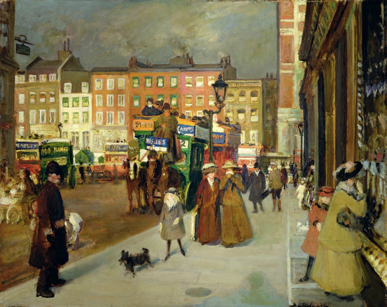 Sloane Street, London, ca. 1908-09 (olie på lærred) af Jacques-Emile Blanche