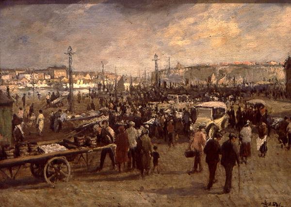 The Fish Sale (olie på lærred) af Jacques Emile Blanche