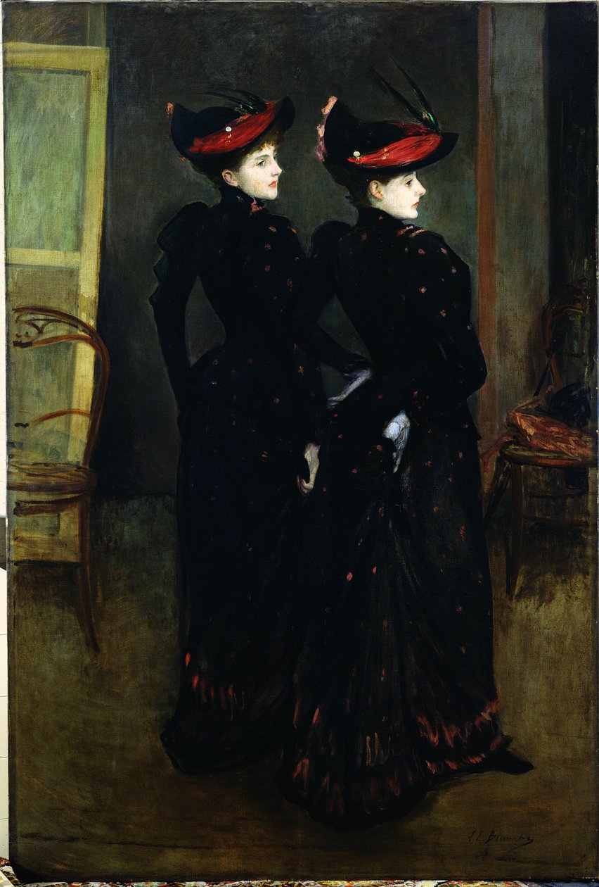 The Savile-Clark Girls (olie på lærred) af Jacques Emile Blanche